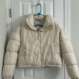 Columbia Cream Cropped Puffer Jacket